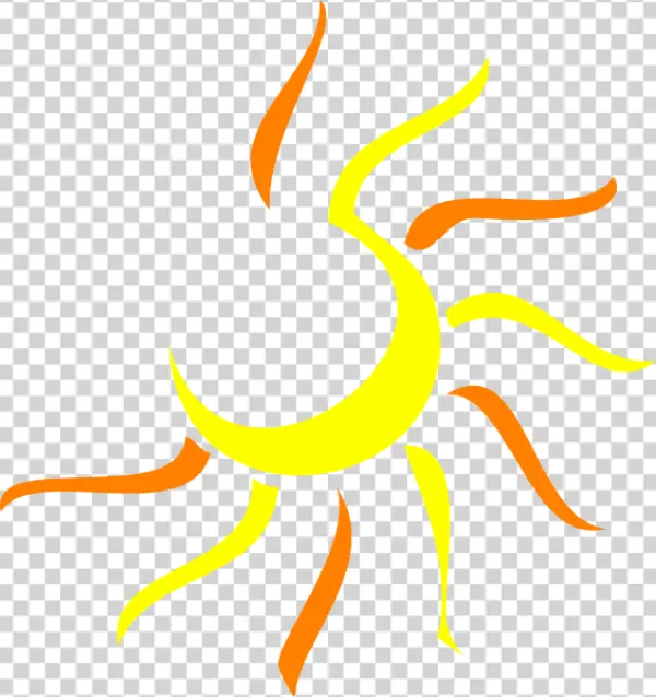 Stylized Sun Icon Transparent Background