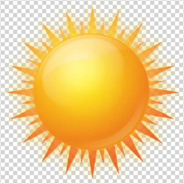 Glossy Sun Icon PNG Transparent Background
