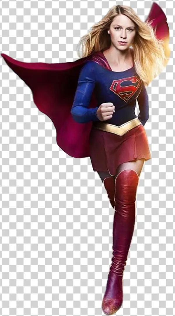 Supergirl Running Pose PNG Transparent Background
