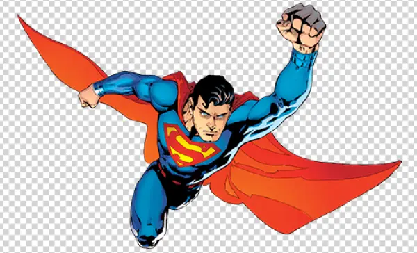Superman Flying Comic Art PNG Transparent Background