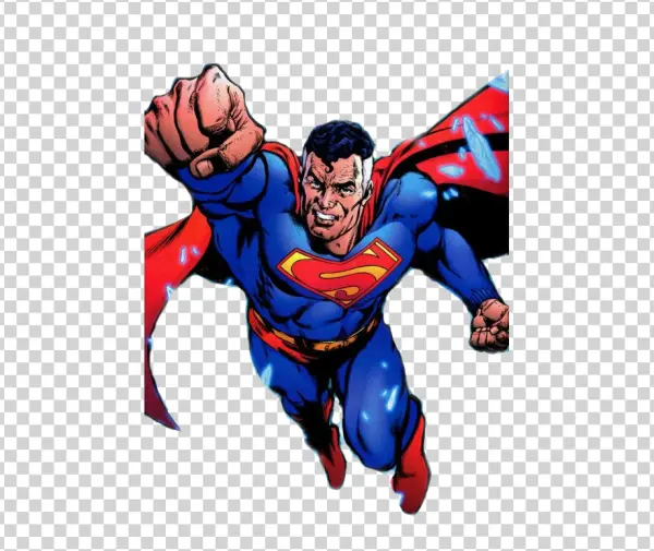 Superman Flying Punch Comic Art PNG