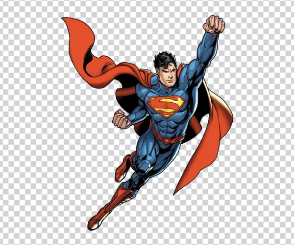 Superman Flying Comic Art PNG Transparent Background
