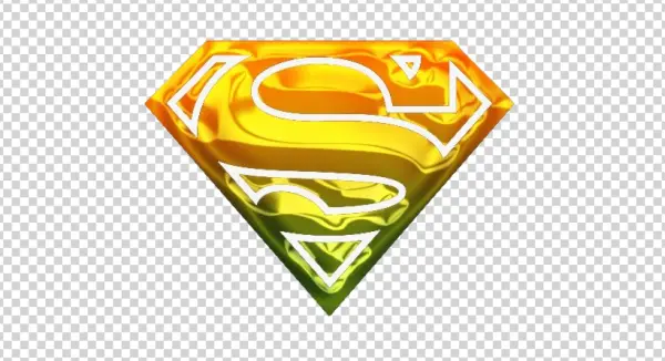 Superman Logo Gold Green Metallic PNG