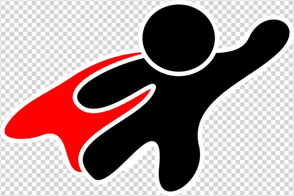 Flying Stickman Superhero PNG Transparent