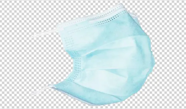 Blue Medical Face Mask PNG Transparent Background
