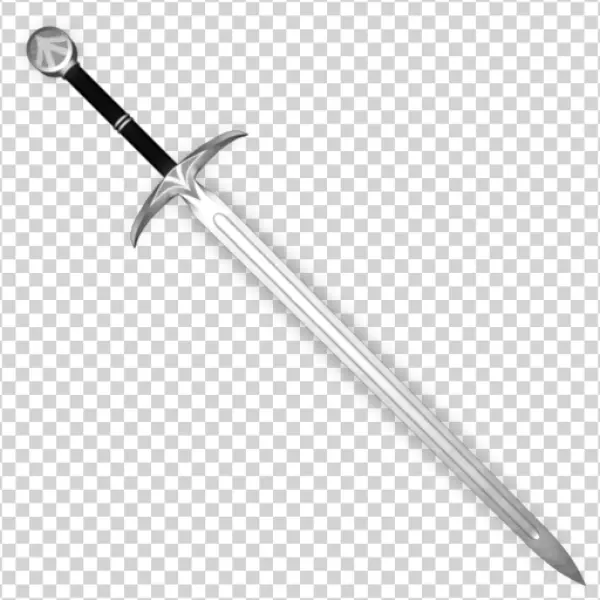 Fantasy Silver Sword PNG Transparent Background