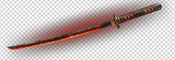 Fiery Cracked Katana PNG Transparent Background