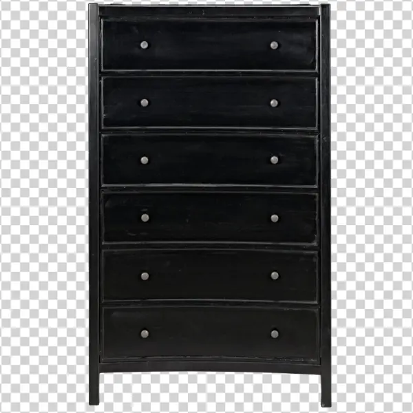 Black Chest of Drawers PNG Transparent Background
