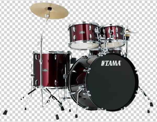 Red TAMA Drum Kit PNG Transparent Background