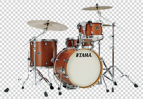 Natural Wood Tama Drum Kit PNG Transparent Background