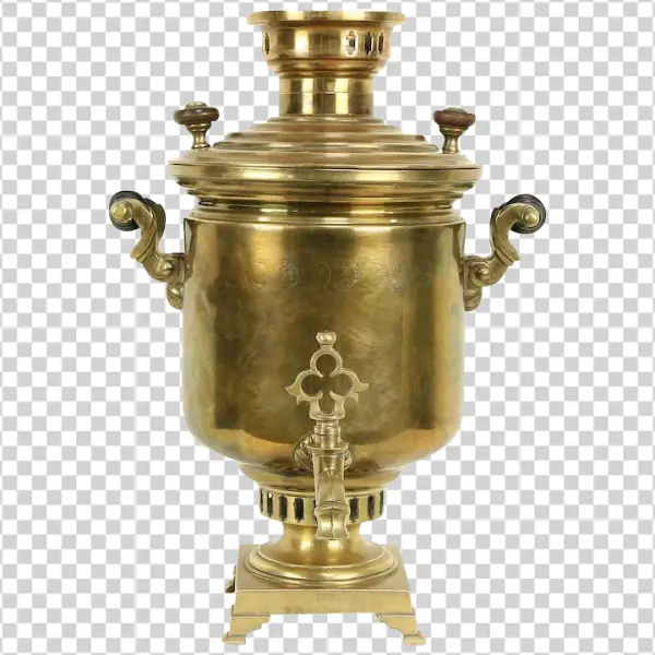 Vintage Brass Samovar PNG Transparent Background