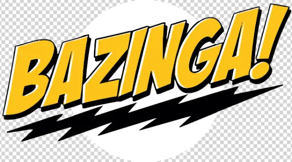 Bazinga Catchphrase Comic Style PNG