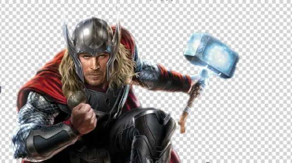 Thor with Mjolnir PNG Transparent Background