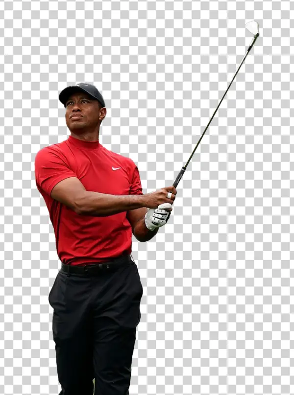 Tiger Woods Playing Golf PNG Transparent