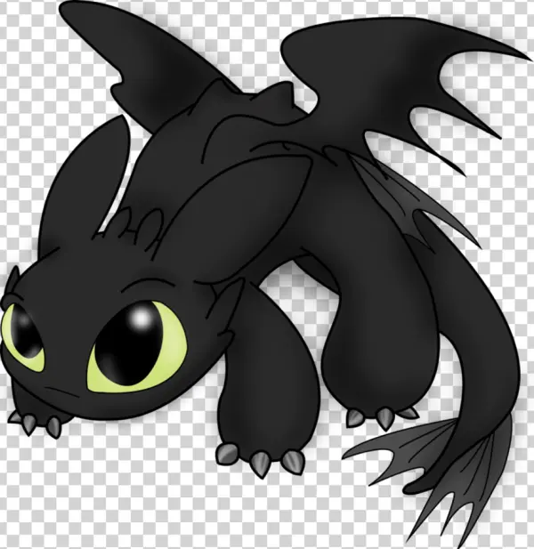 Toothless Dragon Cartoon Character PNG