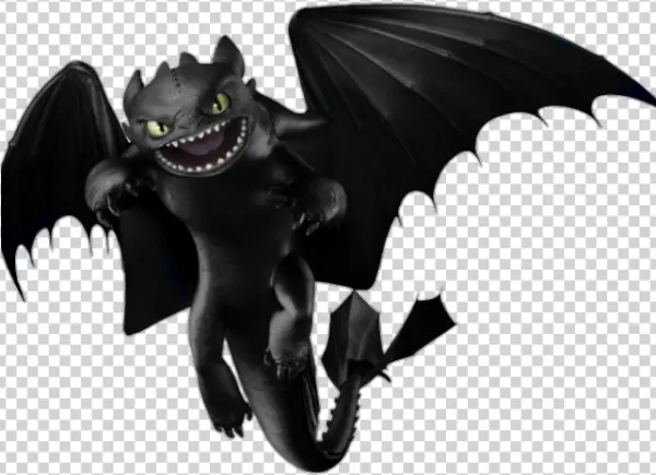 Toothless Dragon Grinning PNG Transparent Background