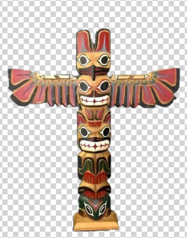 Colorful Tribal Totem Pole PNG Transparent