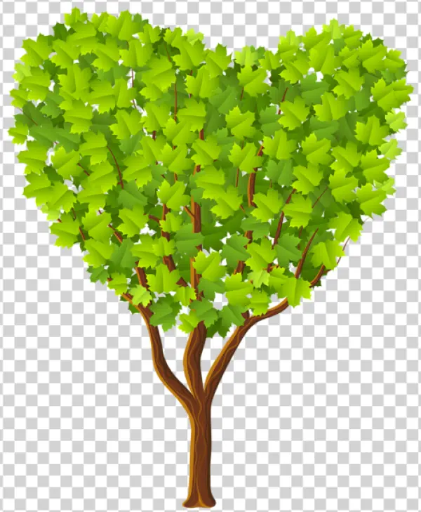 Heart Shaped Tree PNG Transparent Background