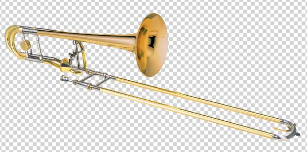 Golden Trombone PNG Transparent Background