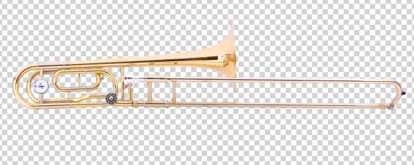 Golden Trombone PNG Transparent Background