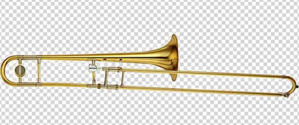 Gold Brass Trombone PNG Transparent Background
