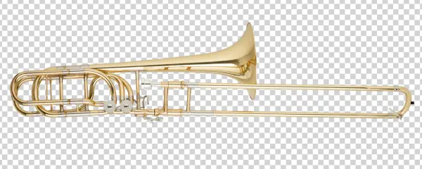 Golden Brass Trombone PNG Transparent Background