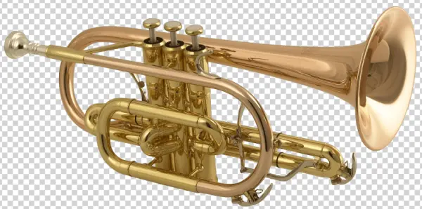 Golden Brass Cornet Transparent PNG