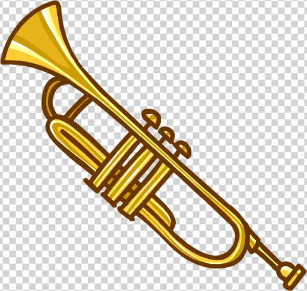 Golden Trumpets Cross Transparent PNG