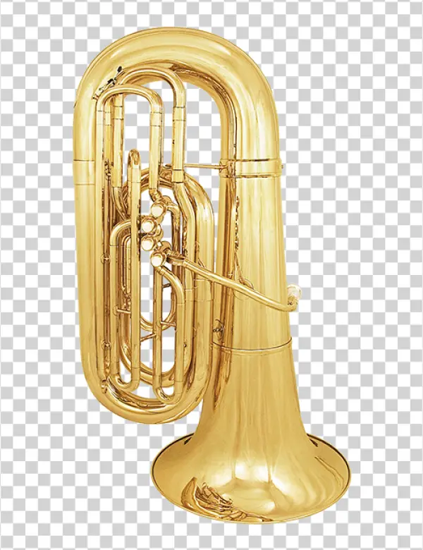 Shiny Golden Tuba PNG Transparent Background