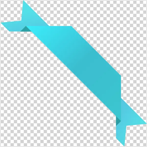 Cyan Folded Ribbon Banner PNG