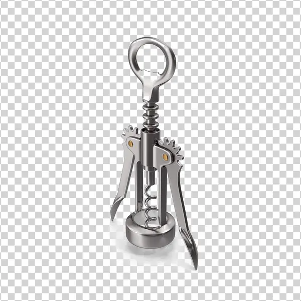 Stainless Steel Wing Corkscrew PNG Transparent