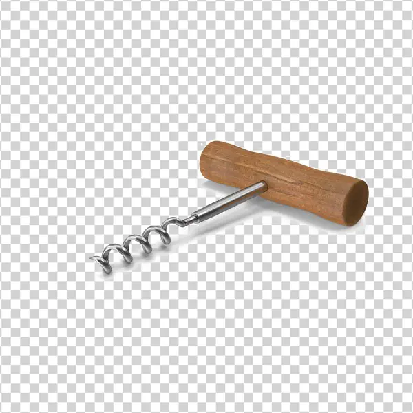 Wooden Handle Corkscrew PNG Transparent Background