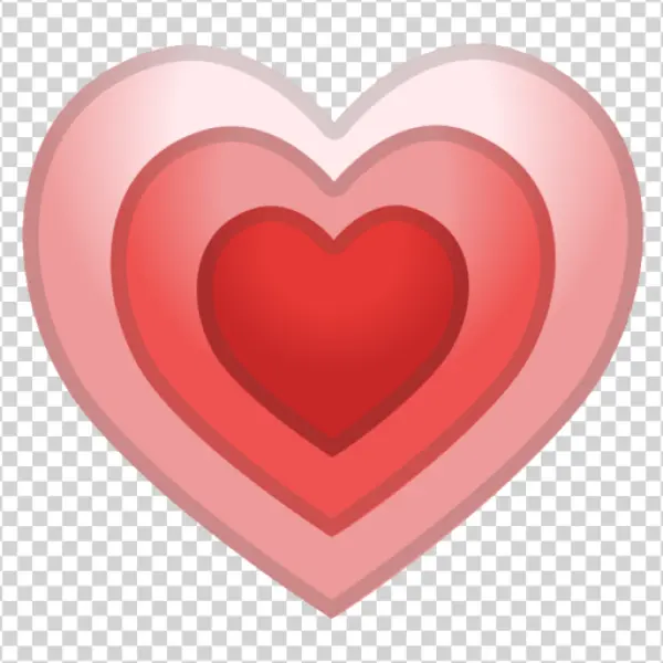 Red Layered Heart Icon PNG