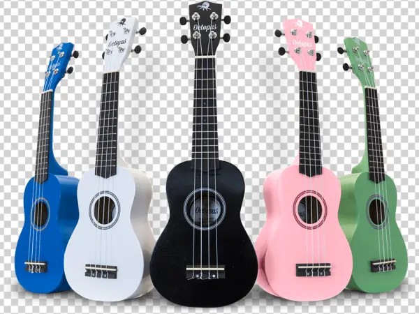 Colorful Octopus Ukuleles PNG Transparent Background