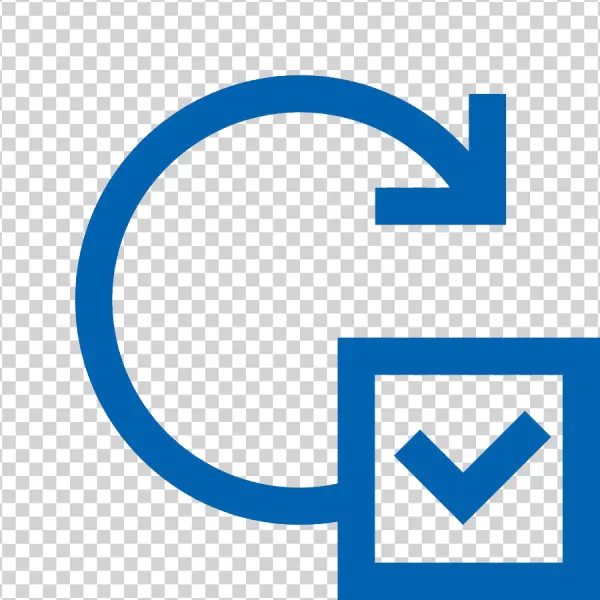 Blue Refresh Complete Checkmark Icon PNG