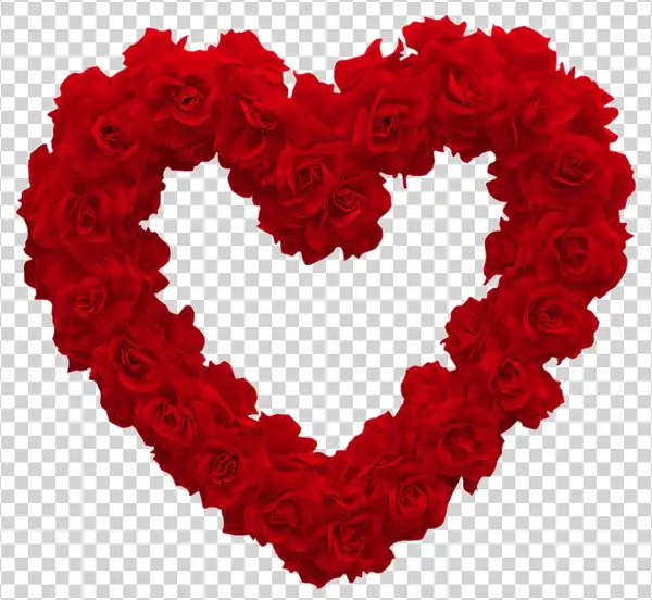 Red Rose Heart PNG Transparent Background