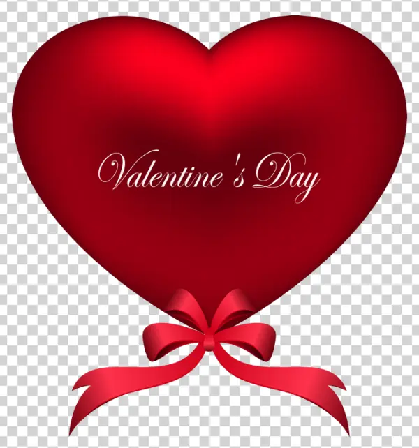 Valentine's Day Red Heart with Bow PNG