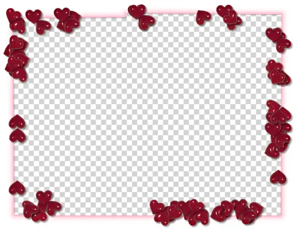 Red Heart Frame PNG Transparent Background