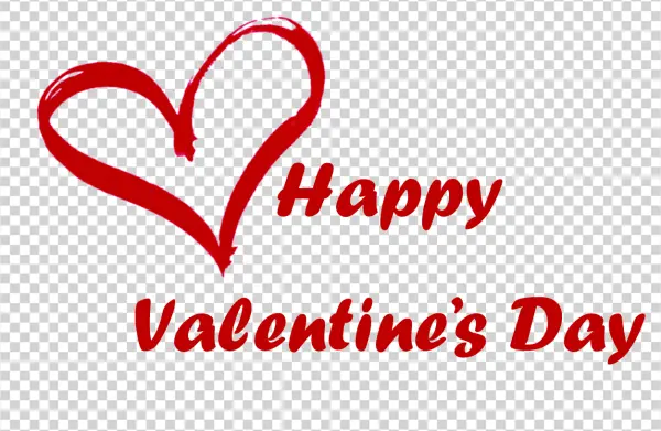 Happy Valentine's Day Heart PNG Transparent Background