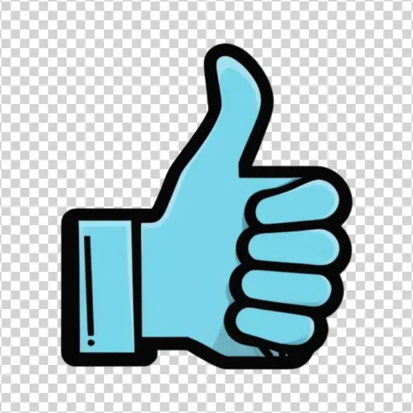 Light Blue Thumbs Up Icon PNG