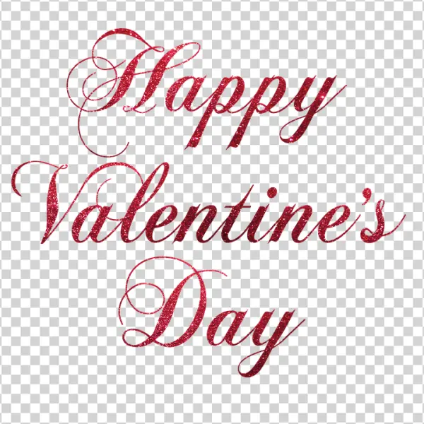 Happy Valentine's Day Glitter Text PNG