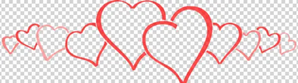 Overlapping Red Hearts Border PNG Transparent Background
