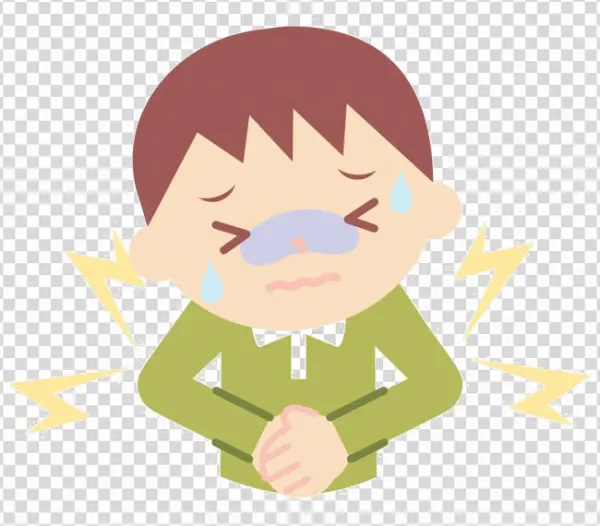 Cartoon Person with Stomach Ache PNG