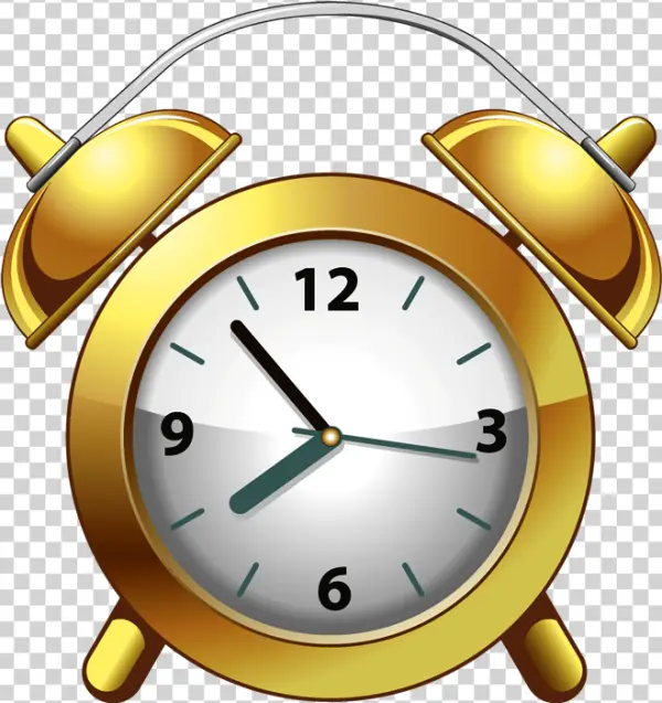 Golden Alarm Clock Transparent PNG