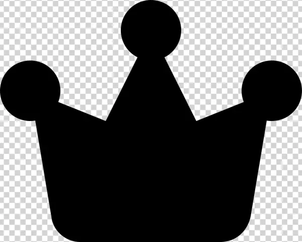 Black Simple Crown Icon PNG Transparent Background