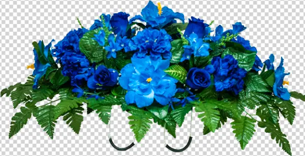 Vibrant Blue Floral Arrangement PNG Transparent Background