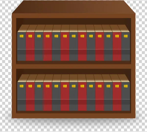 Bookshelf with Books PNG Transparent