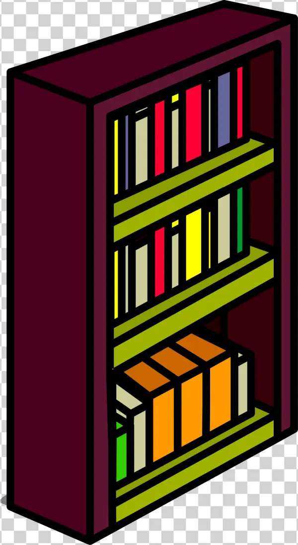 Colorful Isometric Bookshelf PNG Transparent Background