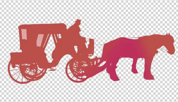 Vintage Horse Drawn Carriage Silhouette PNG