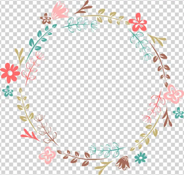 Cute Pastel Floral Wreath PNG